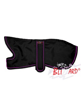 Black Italian Greyhound Blizzard® Coat With Pink Piping