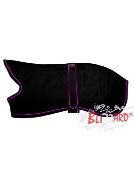 Black Whippet Blizzard® Coat With Pink Piping